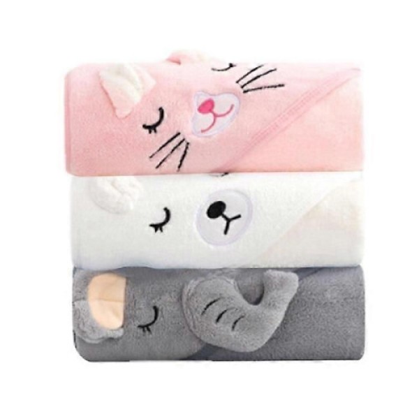 3 Pieces Baby Bath Towels with Hood, Baby Hooded Bathrobe